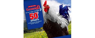 Conforama: Les Jours Cocoricooo : 50€ offerts par tranche de 300€ d'achat (soldes inclus)
