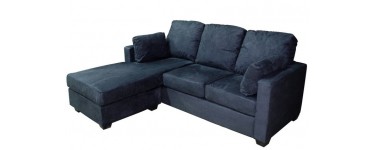 Conforama: Canapé angle fixe réversible NOLA coloris noir à 195,58€