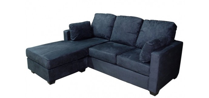 Conforama: Canapé angle fixe réversible NOLA coloris noir à 195,58€