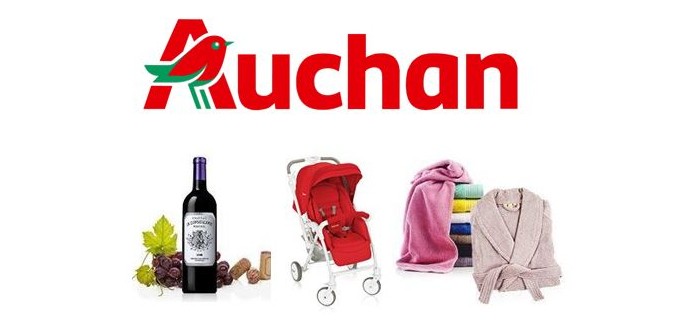 Auchan: - 10% supp. sur les rayons Puériculture, Vin & Champagne et Linge de Maison