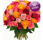 Florajet: Le Bouquet de 50 roses multicolores à 29€ au lieu de 39€