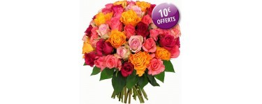 Florajet: Le Bouquet de 50 roses multicolores à 29€ au lieu de 39€