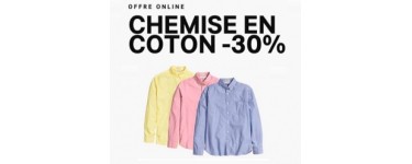 H&M: - 30% sur les chemises en coton pour Homme 