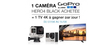 Cdiscount: 1 Caméra Go Pro Hero4 Black Achetée = 1 chance de gagner 1 TV 4K