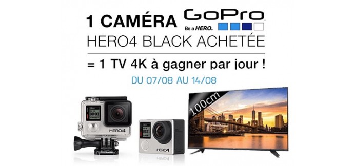 Cdiscount: 1 Caméra Go Pro Hero4 Black Achetée = 1 chance de gagner 1 TV 4K