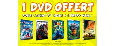 McDonald's: 1 DVD offert pour l'achat d'un Menu + un Happy Meal