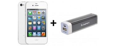 Auchan: Apple iPhone 4S 8GO - Blanc + 1 batterie de secours LAZER