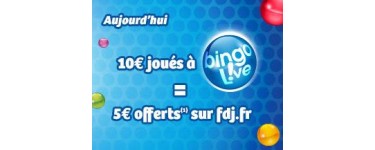 FDJ: 5€ offerts pour 10€ joués à Bingo Live!