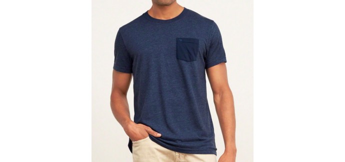 Abercrombie & Fitch: T-shirt Abercrombie & Fitch à poche contrastée (4 coloris disponibles)