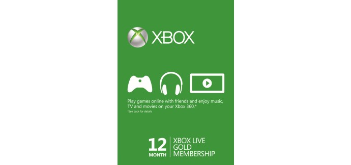 eBay: 12 mois d'abonnement au Xbox Live Gold à 35,99€