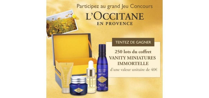 L'Occitane: 250 coffrets Vanity Miniatures Immortelle à gagner