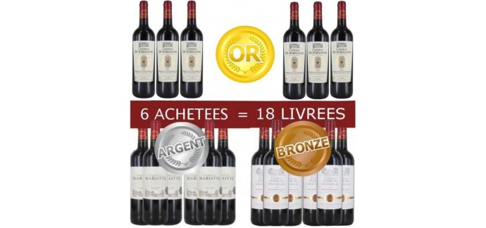 Cdiscount: Foire aux Vins : pack 6 Bordeaux Médaillés Achetés  = 18 Bouteilles Livrées