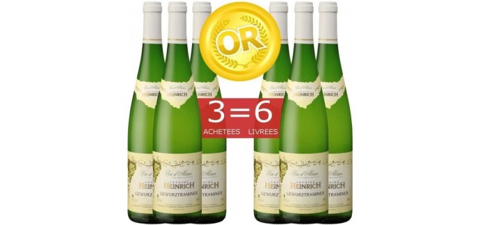 Cdiscount: 6 bouteilles de Vin blanc Gewurztraminer Heinrich 2013 pour le prix de 3