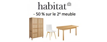 Habitat: 50% de réduction sur le 2ème meuble acheté parmi une sélection