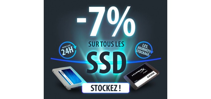Materiel.net: 7% de réduction sur tous les SSD
