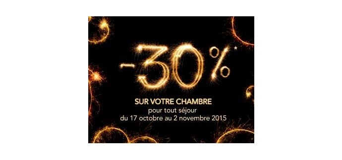 hotelF1: - 30% sur votre chambre d'hôtel pour tout séjour du 17 octobre au 2 novembre