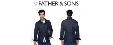 Father & Sons: Parka effet matelassé couleur indigo à 110€