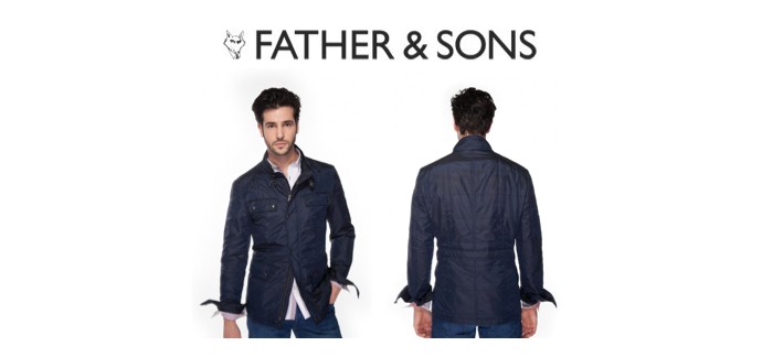 Father & Sons: Parka effet matelassé couleur indigo à 110€