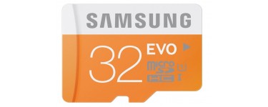 Amazon: Carte Mémoire Samsung EVO Micro SD 32 Go Classe 10 MB-MP32D/EU à 7,70€