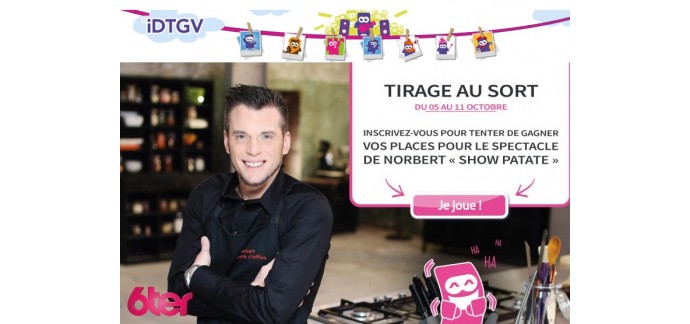 IDTGV: 10 places pour le spectacle Norbert "Show Patate" à gagner