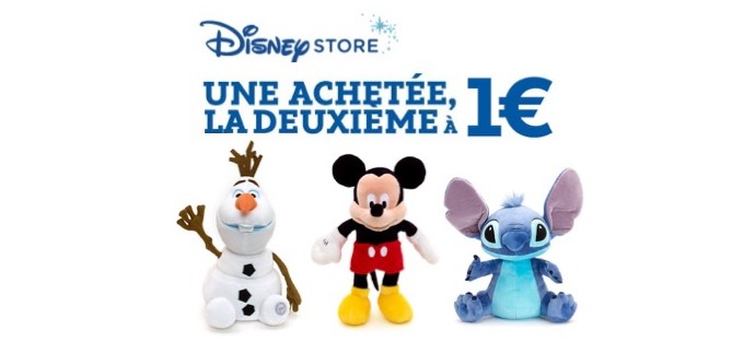 Disney Store: Une peluche achetée = la deuxième à 1€