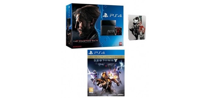 Amazon: PS4 + Metal Gear Solid V + Steelbook + Destiny : le roi des corrompus pour 399€