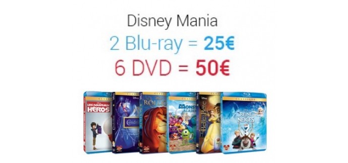 Fnac: Disney Mania : 2 Blu-ray = 25€ ou 6 DVD = 50€