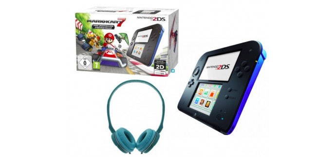 Micromania: Nintendo 2DS Noir & Bleu + Mario Kart 7 Préinstallé + 1 casque audio pour 99,99€