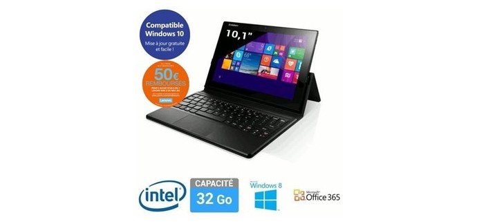 Cdiscount: Tablette PC Lenovo Miix 3-1030 80HV002TFR + Clavier (via 50€ ODR) à 149.99€