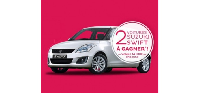 Nocibé: 2 voitures Suzuki Swift à gagner (valeur 14 010€)