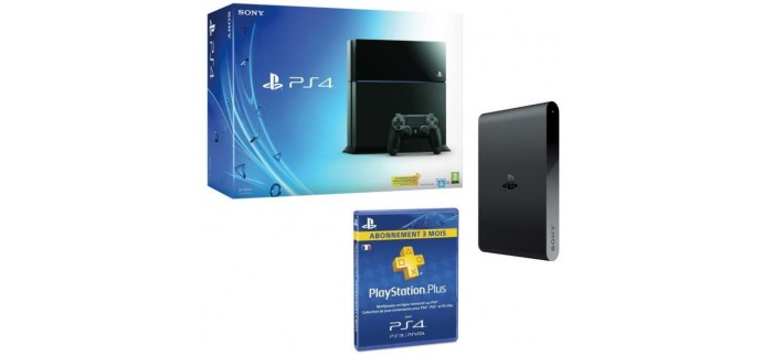 Cdiscount: Console Sony PS4 500 Go + Abonnement Playstation Plus 3 mois + PS TV à 349.99€