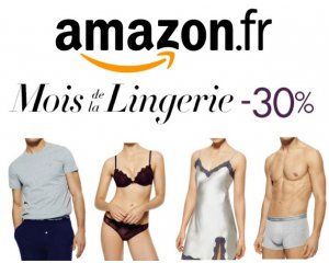 Amazon: Mois de la Lingerie : - 30% dès 40€ d'achat sur une sélection d'articles