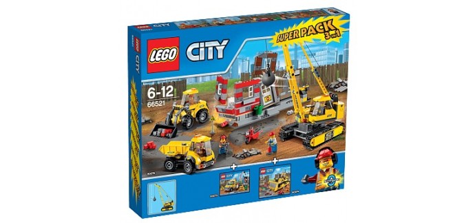 ToysRUs: LEGO® City Super Pack 3 en 1 Demolition - 66521 à 95,99€