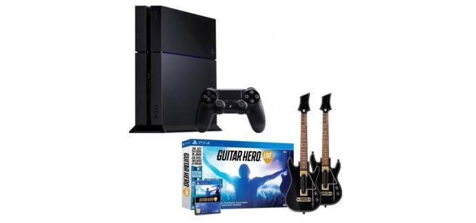Cdiscount: Pack console PS4 500 Go + Guitar Hero Live + 2 Guitares pour PS4 à 379€