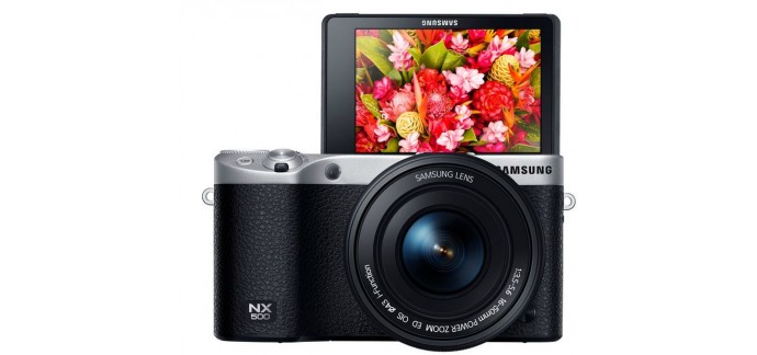 Darty: Appareil photo hybride Samsung NX500 4K 28 MP - Blanc + Objectif 16-50mm à 509€