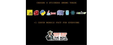 Notifuse: 4 Stickers de développeur gratuits (au choix parmi JavaScript, Ruby,... )