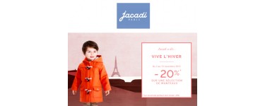 Jacadi: 20% de réduction sur une sélection de manteaux