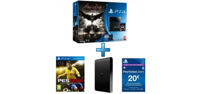 TopAchat: PS4 + Batman Arkham Knight + PES2016 + PS TV + PSN Livecard de 20€ à 379.91€