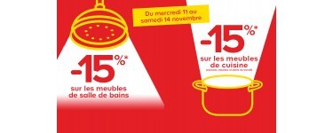 Castorama: - 15% sur les meubles de salle de bains et les meubles de cuisine