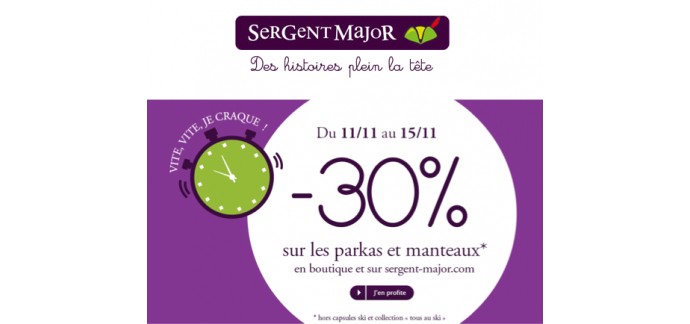 Sergent Major: -30% sur les parkas et manteaux pour enfants