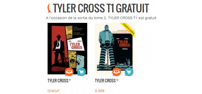 Izneo: Le tome 1 de la BD Tyler Cross est gratuit pour la sortie du tome 2
