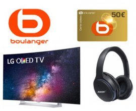 Boulanger: 1 TV OLED LG, 15 Casques Bose et 15 cartes cadeaux de 50€ à gagner