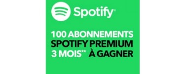 Quick: 100 Abonnements Spotify Premium de 3 mois à gagner