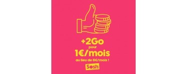 Sosh: +2 Go d'Internet / mois à vie sur votre forfait pour 1€ par mois au lieu de 8€