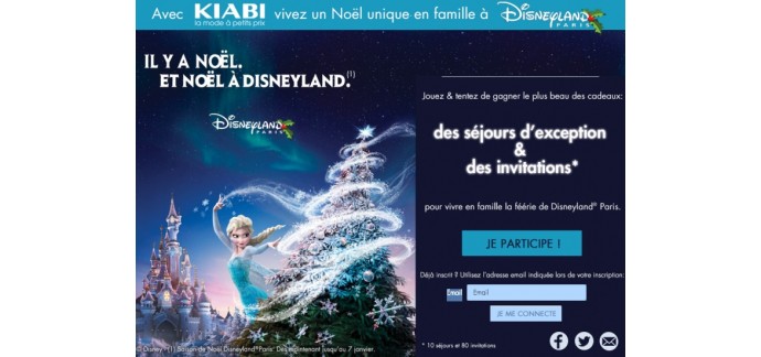 Kiabi: 10 séjours pour 4 personnes et 80 billets d'entrée à Disneyland Paris à gagner