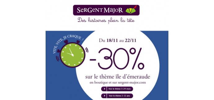 Sergent Major: -30% sur le thème île d'émeraude