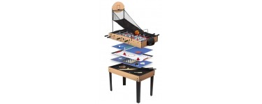 Carrefour: Table Multi-Jeux (Babyfoot, Billard,Tennis de table, Basketball,...) à 219€