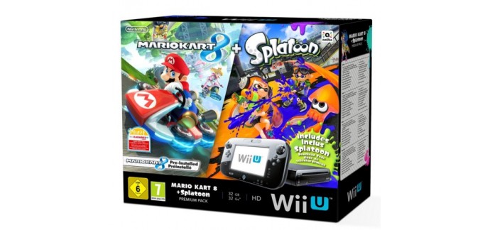 Auchan: Console Nintendo Wii U 32 Go + les jeux Mario Kart 8 et Splatoon à 279,99€