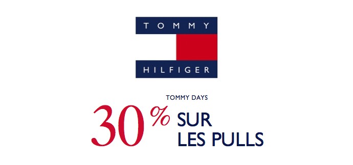 Tommy Hilfiger : Tommy days : 30% de réduction sur les pulls