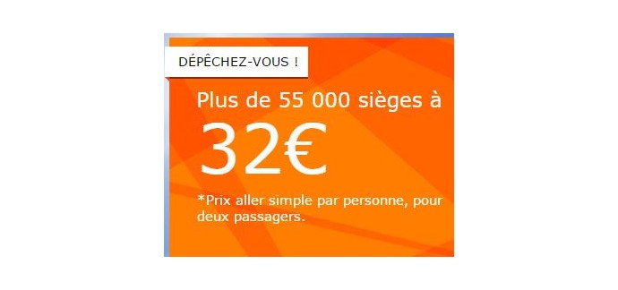 easyJet: Plus de 55 000 sièges à 32€ pour des vols du 14 décembre au 30 juin 2016